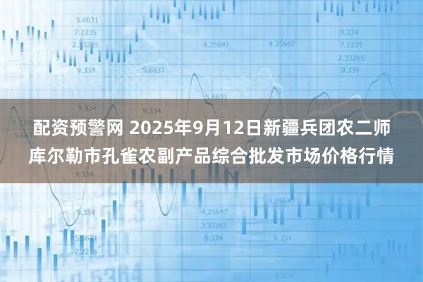 配资预警网 2025年9月12日新疆兵团农二师库尔勒市孔雀农副产品综合批发市场价格行情
