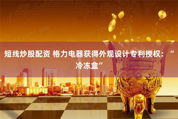 短线炒股配资 格力电器获得外观设计专利授权：“冷冻盒”